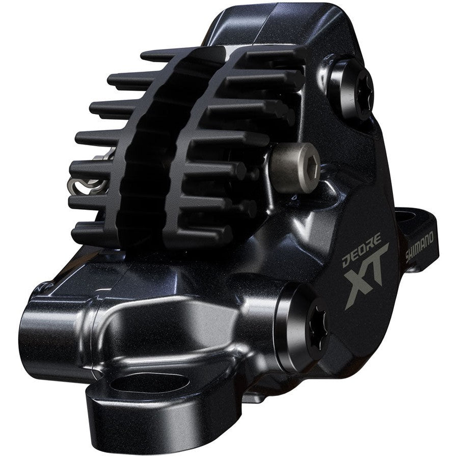 Shimano Deore XT BR-M8200 XC Disc Brake Caliper - Front or Rear, Post Mount, 2-Piston, Includes J04C-MF Finned Metal Pads, Black