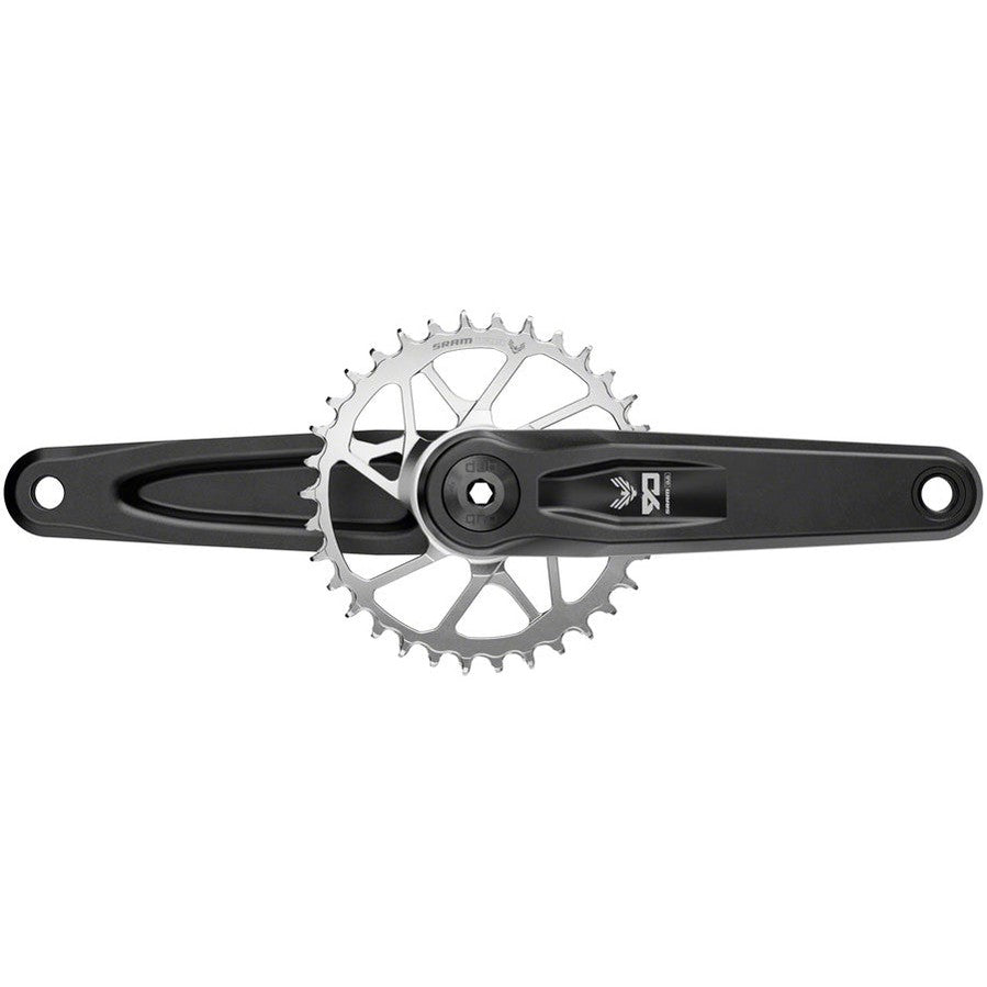 SRAM Eagle 90 T-Type Wide Crankset - 155mm, 12-Speed, 32t Chainring, Direct Mount, 2-Guards, DUB Spindle Interface, Black/Silver