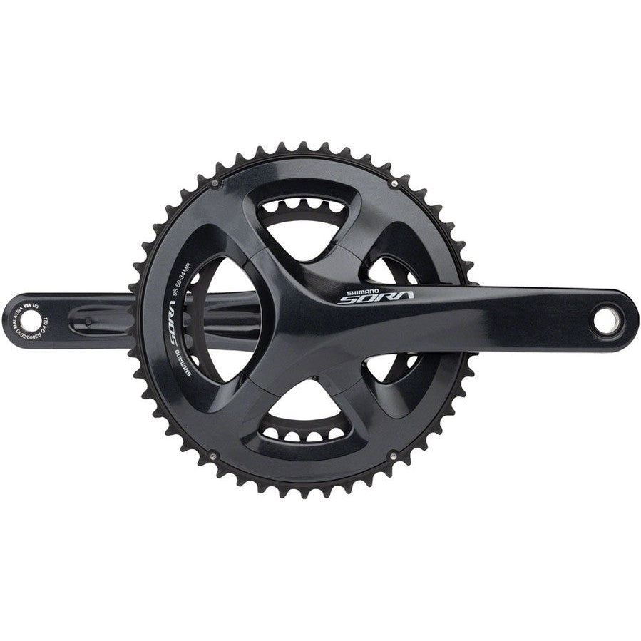 Shimano Sora FC-R3000 Crankset - 165mm, 9-Speed, 50/34t, 110 Asymmetric BCD, Hollowtech II Spindle Interface, Gray