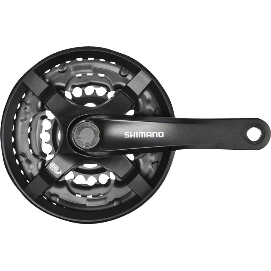 Shimano Tourney FC-TY501 Crankset - 175mm, 6/7/8-Speed, 42/34/24t, Riveted, Square Taper JIS Spindle Interface, Black