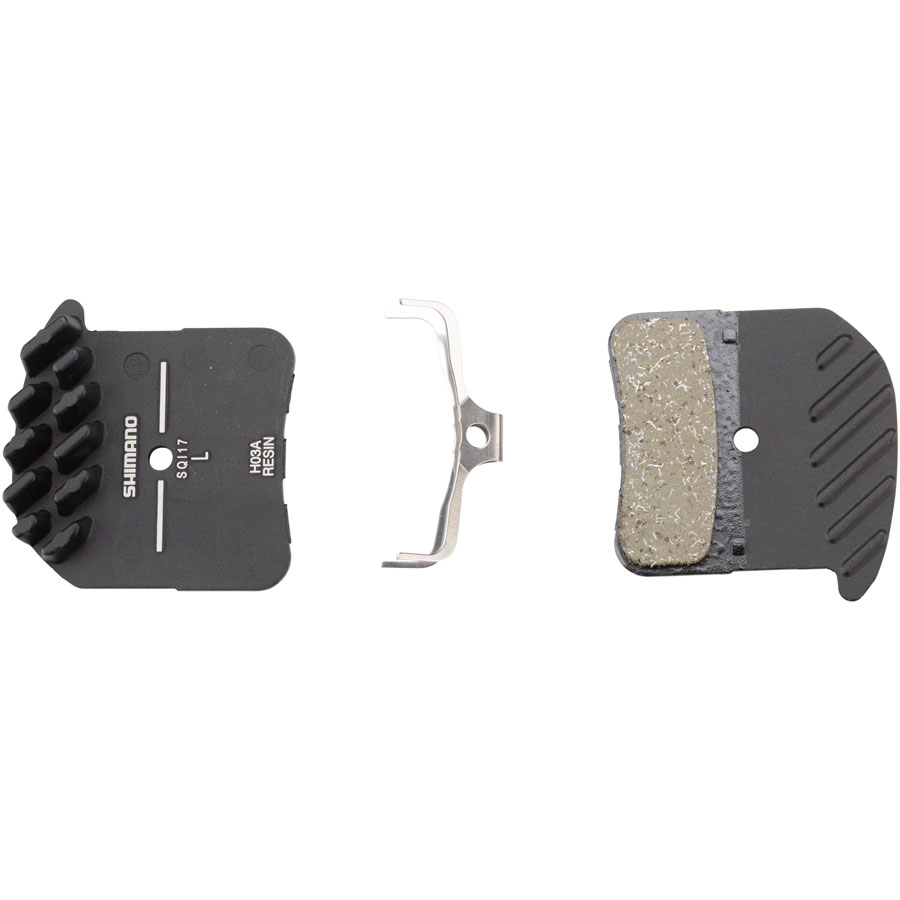 Shimano H03A-RF Disc Brake Pad and Spring - Resin Compound, Finned Alloy Back Plate, One Pair