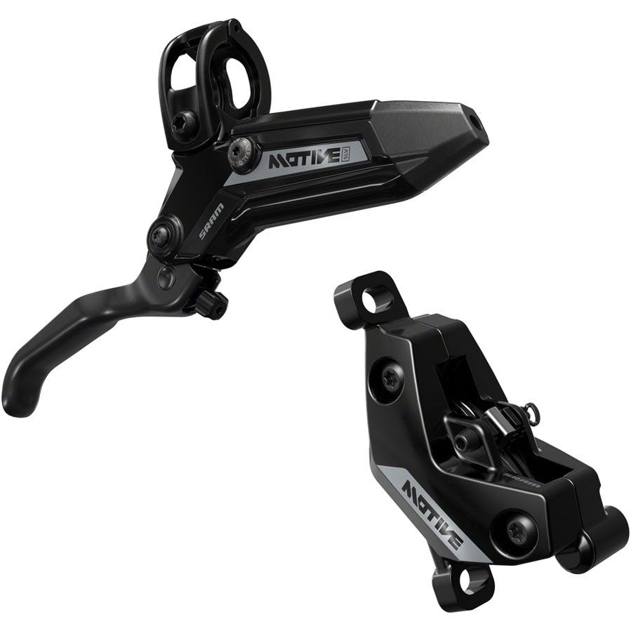 SRAM Motive Silver Disc Brake and Lever - Front, 950mm Hose, Post Mount, 4-Piston, Aluminum Lever, Black, A1