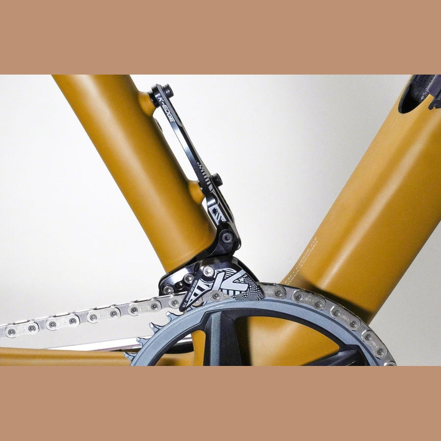 K-EDGE 1x Race W Chain Guide - For Single Chainring, Water Bottle Attachment Point, Black/White