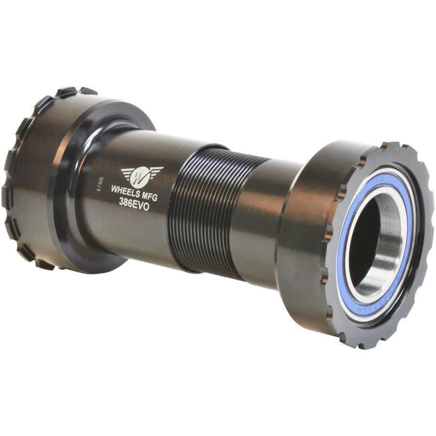 Wheels Manufacturing 386EVO Bottom Bracket - ABEC-3 Bearings, For 24mm Shimano Cranks, Black