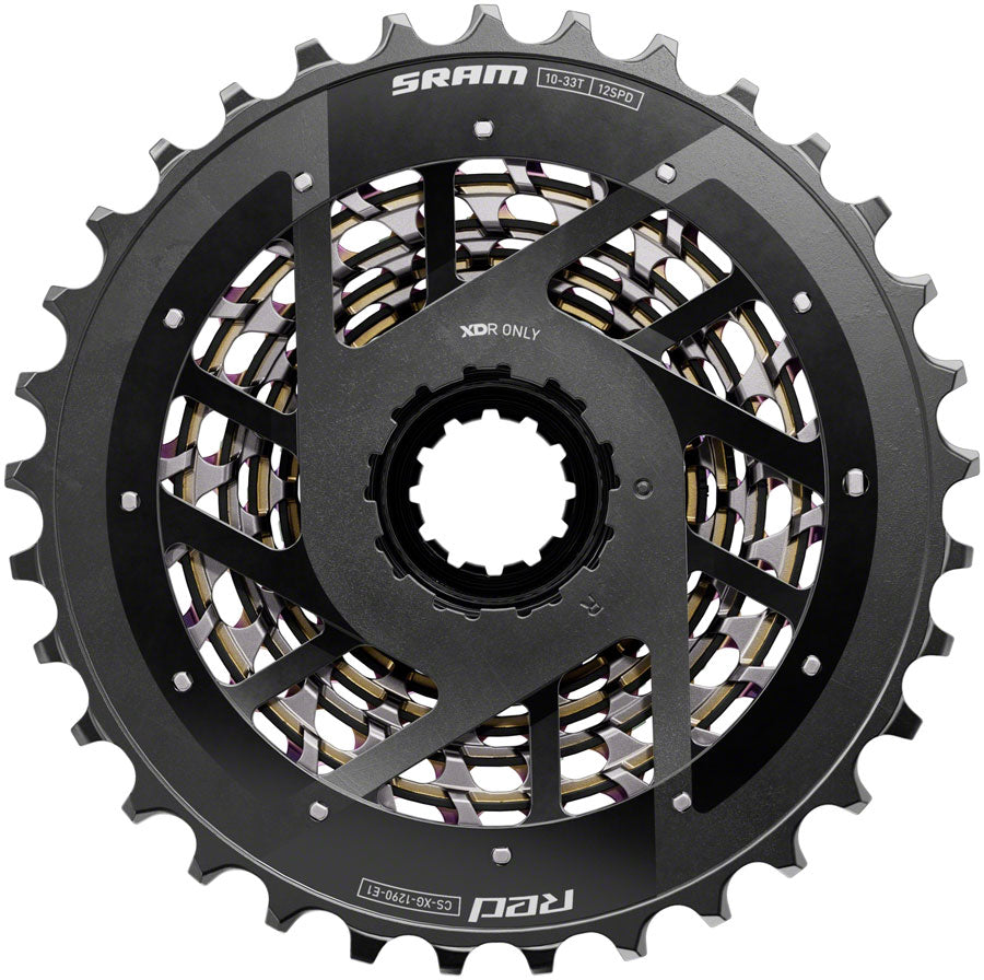 SRAM RED XG-1290 Cassette - 12-Speed, 10-33t, For XDR Driver Body, Rainbow, E1
