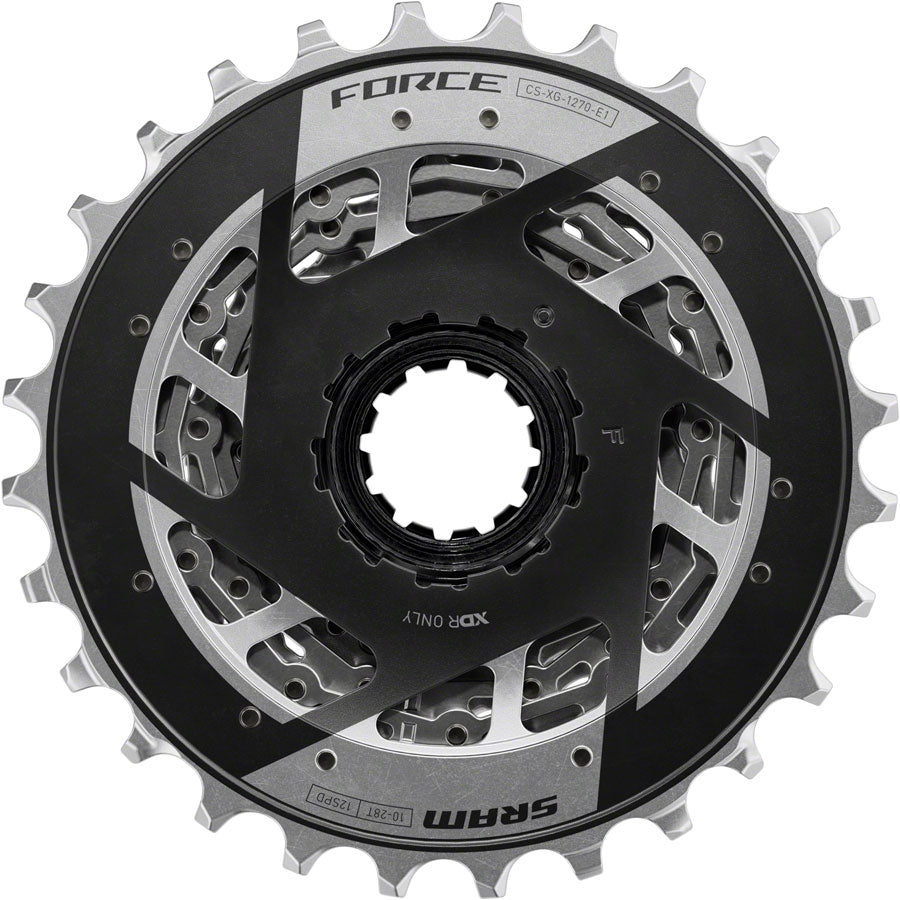 SRAM Force XG-1270 Cassette - 12-Speed, 10-28t, Silver, For XDR
