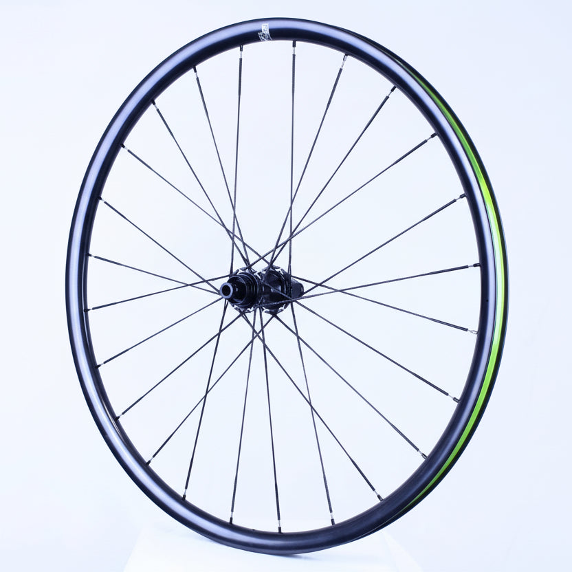 Bicycle wheel with a white background