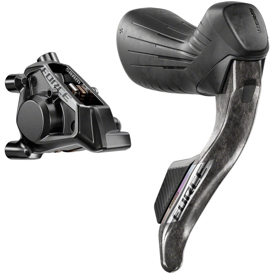 SRAM Force eTap AXS HRD Shift/Brake Lever and Hydraulic Disc Caliper - Right/Rear, Flat Mount 20mm Offset, 1800mm Hose, Black, E1