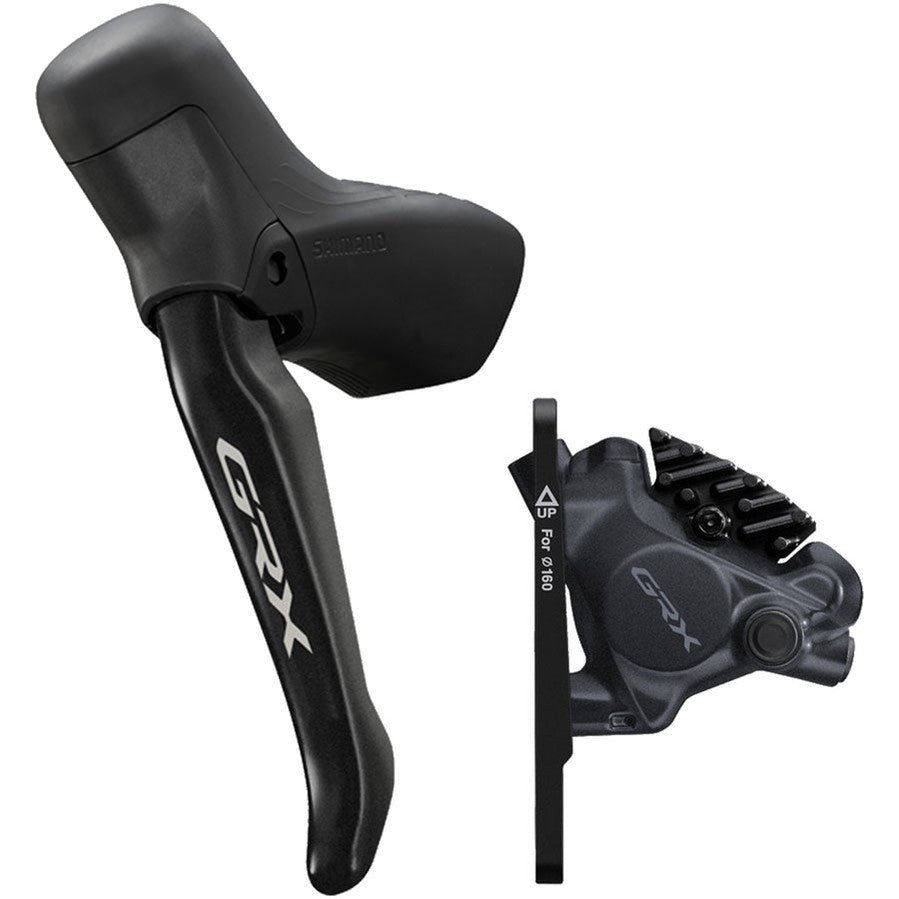 Shimano GRX BL-RS717-L Brake Lever with BR-RX410 Hydraulic Disc Brake Caliper - Left/Front, Flat Mount Caliper, Black