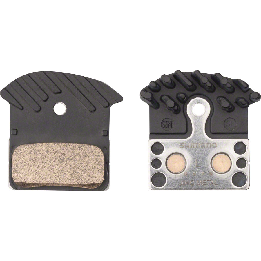Shimano J04C-MF Disc Brake Pads and Springs - Metal Compound, Finned Alloy and Stainless Steel Back Plate, One Pair
