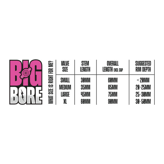 Muc-Off Big Bore Lite Tubeless Valve Stems - Large, 45mm, Black