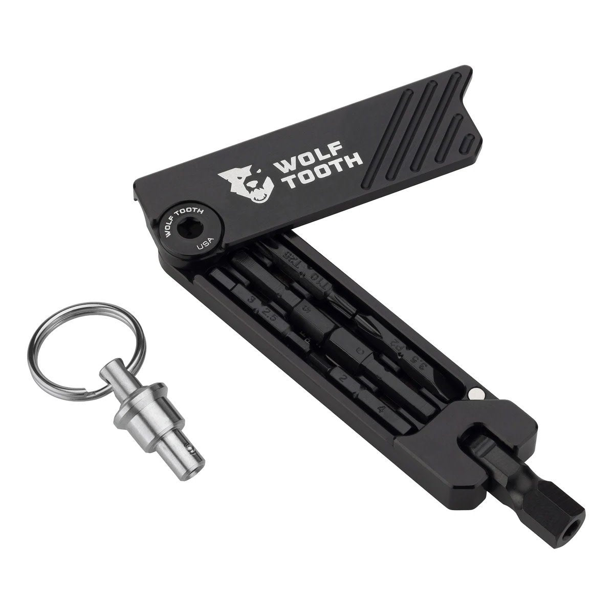 6-Bit Hex Wrench Multi-Tool w/ Key Ring, Black